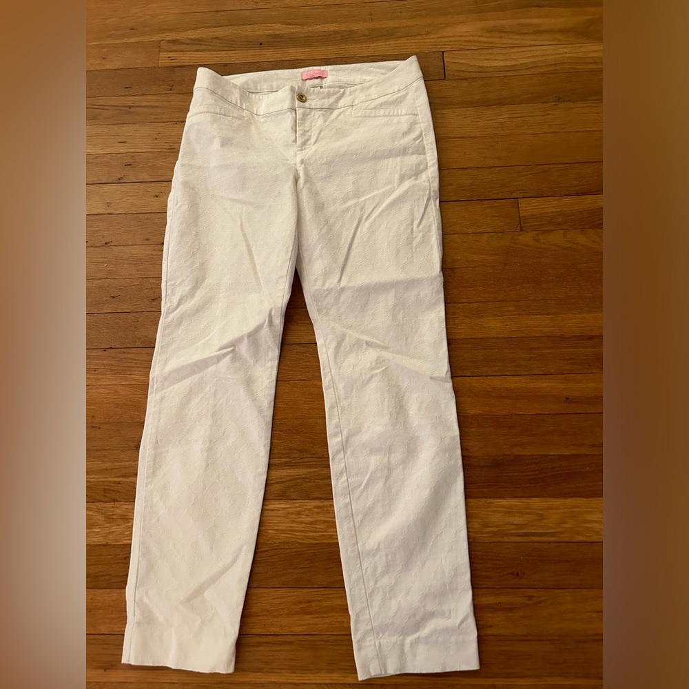 Lilly Pulitzer white textured pants